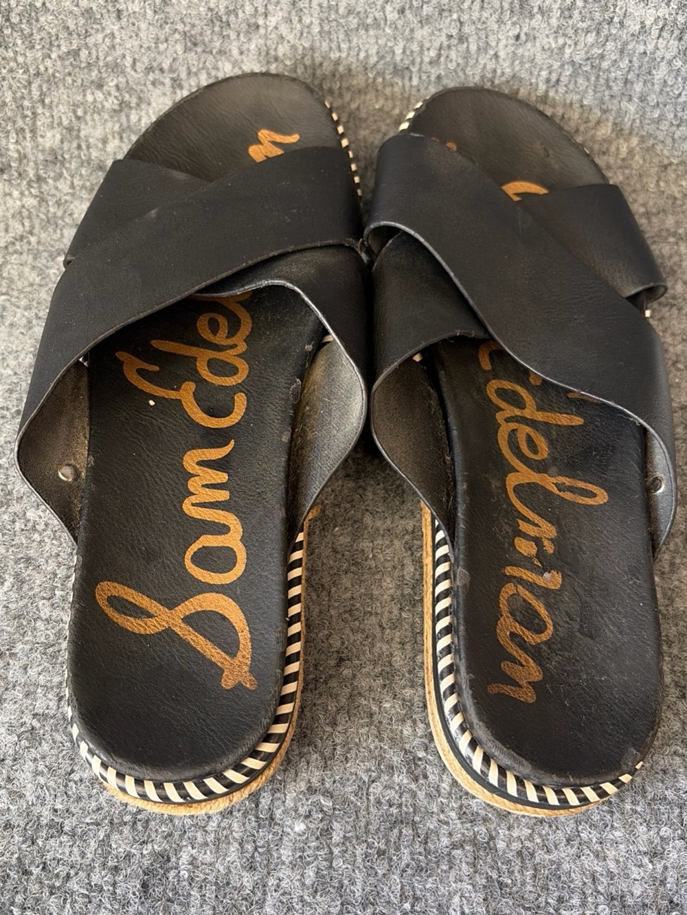 Sam Edelman Black Crossband Espadrille Slide Sandals - Picture 8 of 8